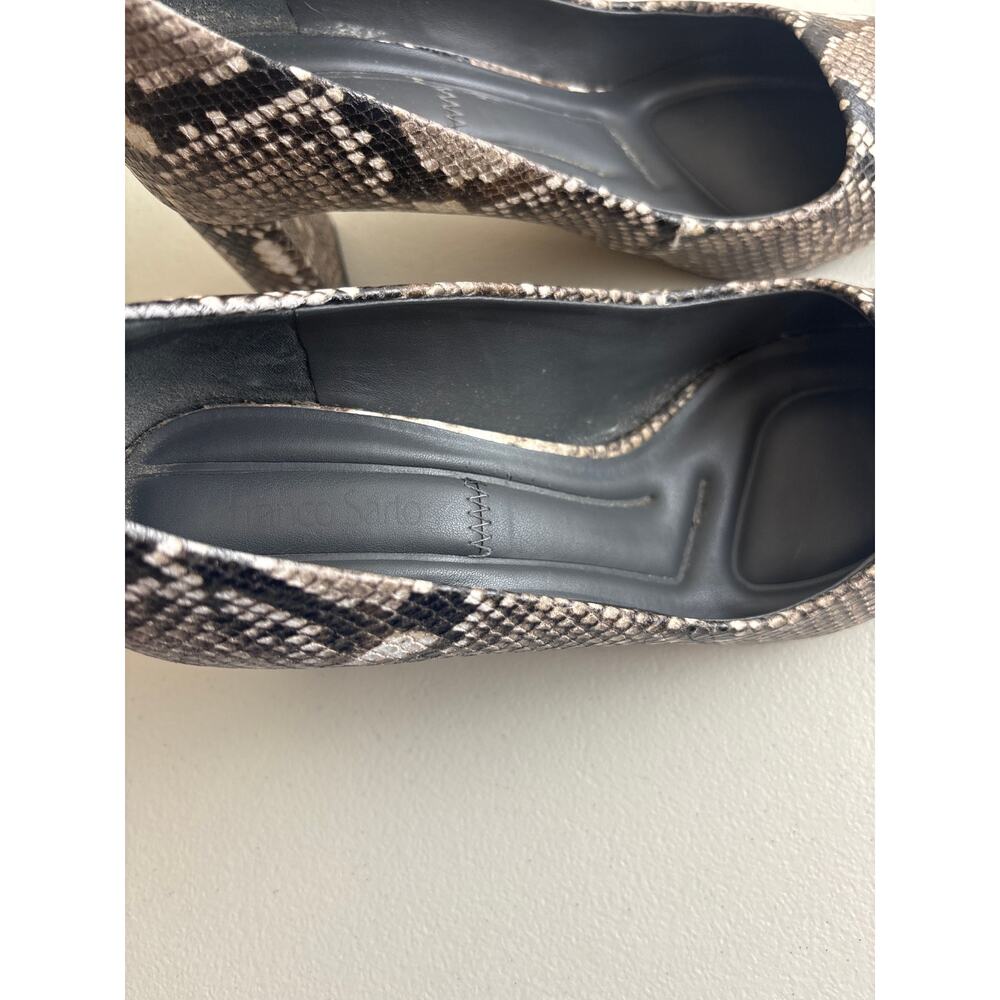 Franco Sarto Snakeskin Print Pointed Toe Heels 8M Block Heel - Picture 5 of 10